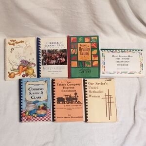 Assorted Spiral-Bound Cookbooks 1980-1990 retro used condition